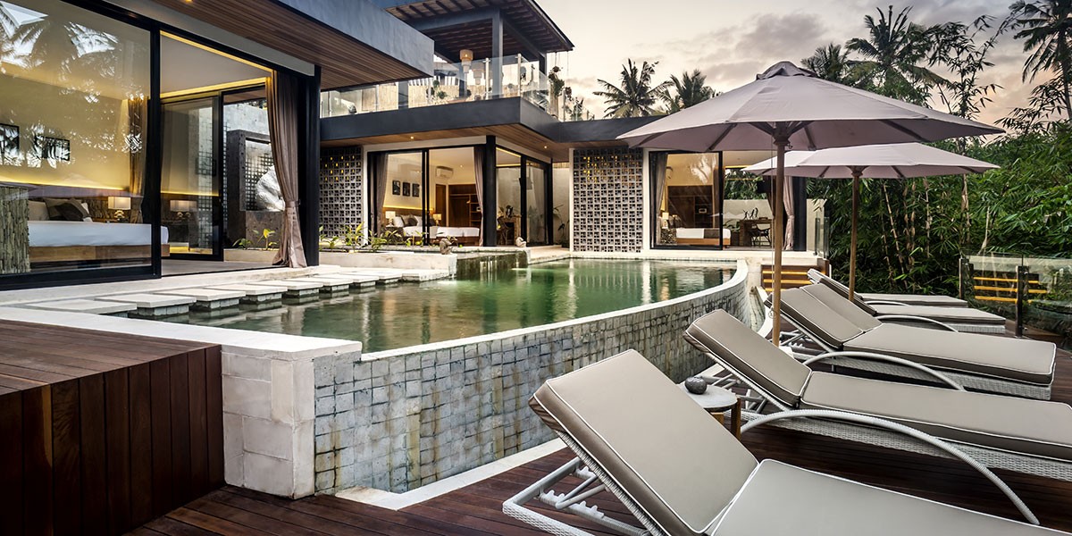 Villa de vacances 3 chambres de style contemporain à Bali
